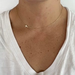 Customer photo review of Family Birthstone Bar Necklace, Baguette Stones for Mom