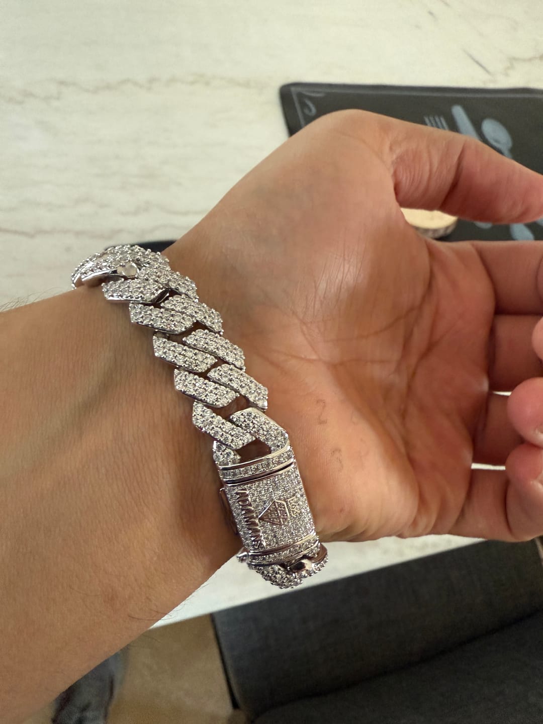 Customer photo review of 14mm Monaco Bracelet - White Gold