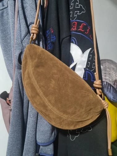 Customer photo review of Mary - Stylish Vegan Suede Shoulder Bag for Women, Trendy Crossbody Dumpling Design