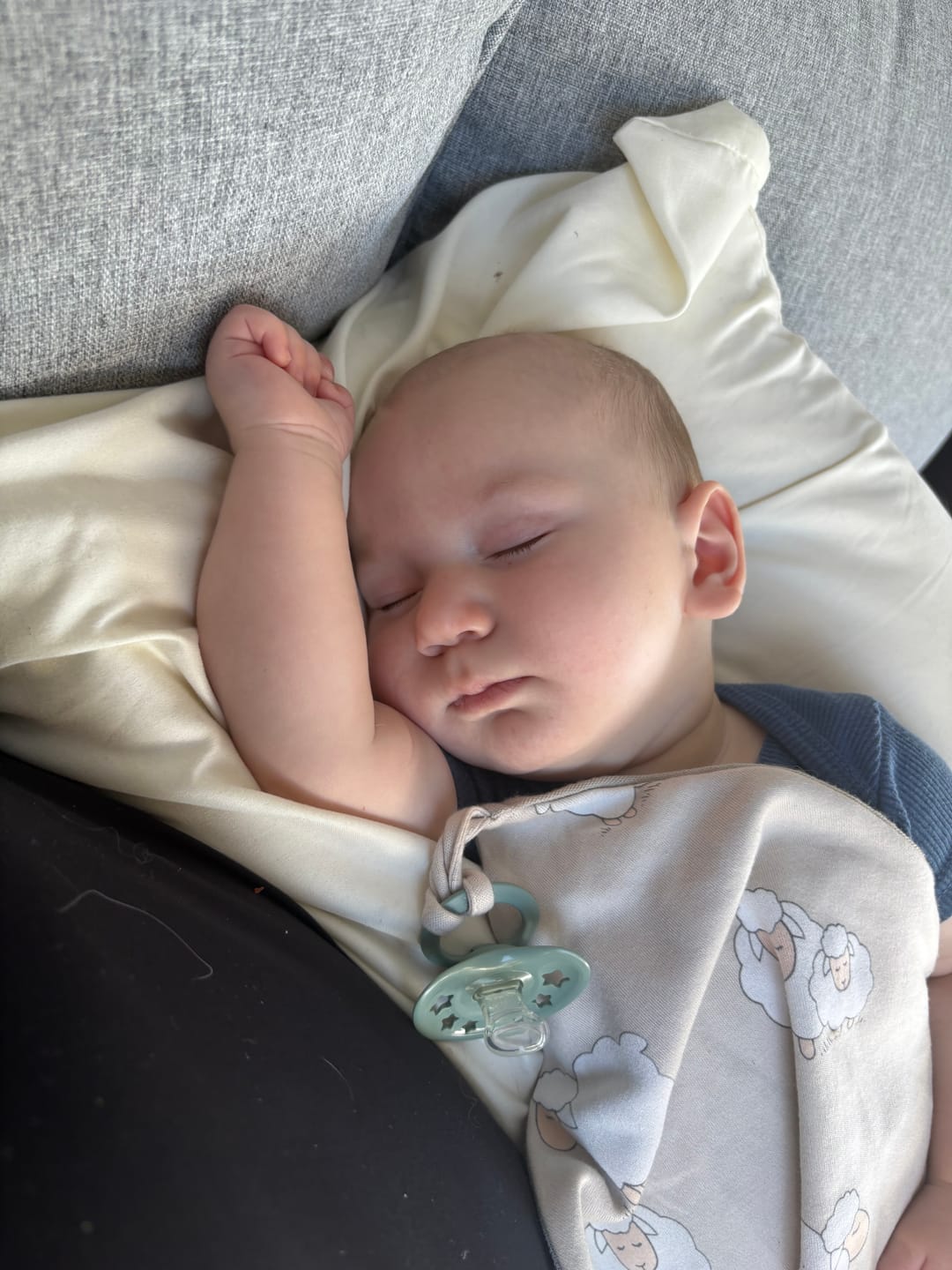 Customer photo review of Lovey, Merino Wool and Organic Cotton with Removable Teething Ring, Sheep