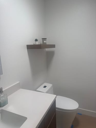 Customer photo review of Almond Coast Floating Shelf