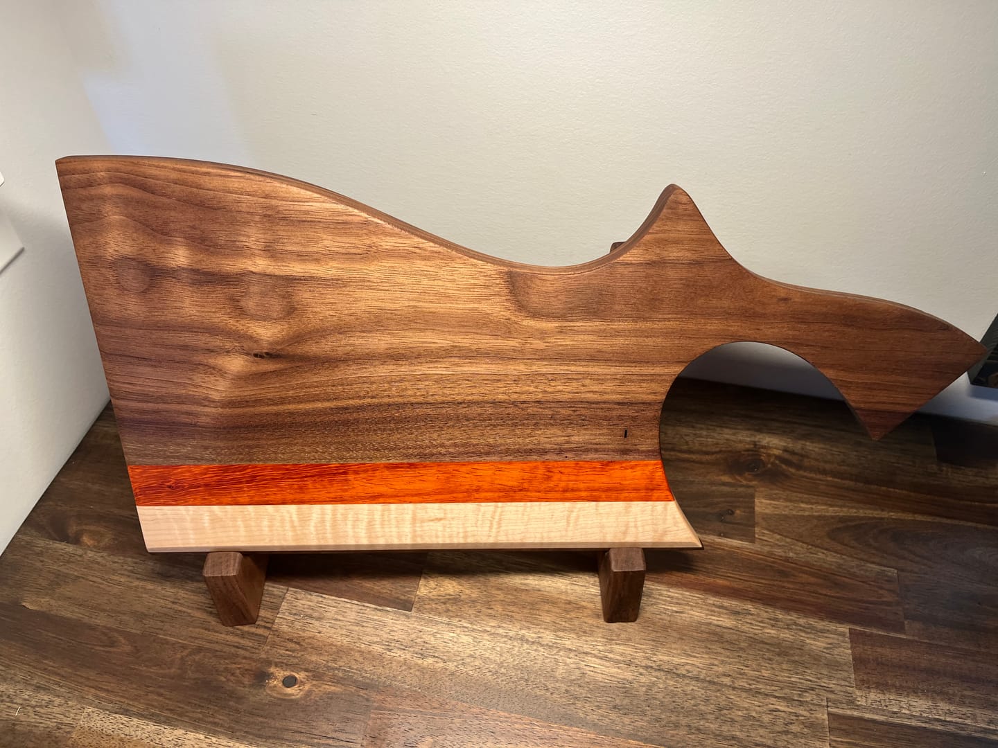 Customer photo review of 18x8.9" Funky Cleaver Serving Board Acrylic Router Template