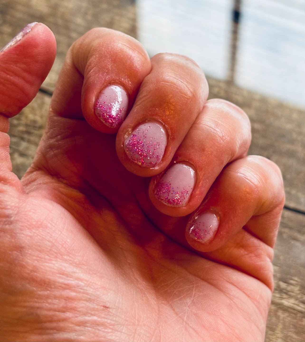 Customer photo review of Natural Pink Dipping Powder