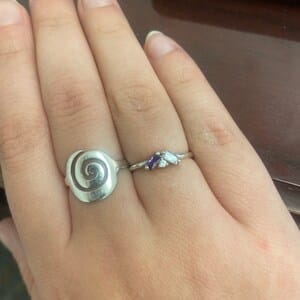 Customer photo review of Family Birthstone Bar Necklace, Baguette Stones for Mom
