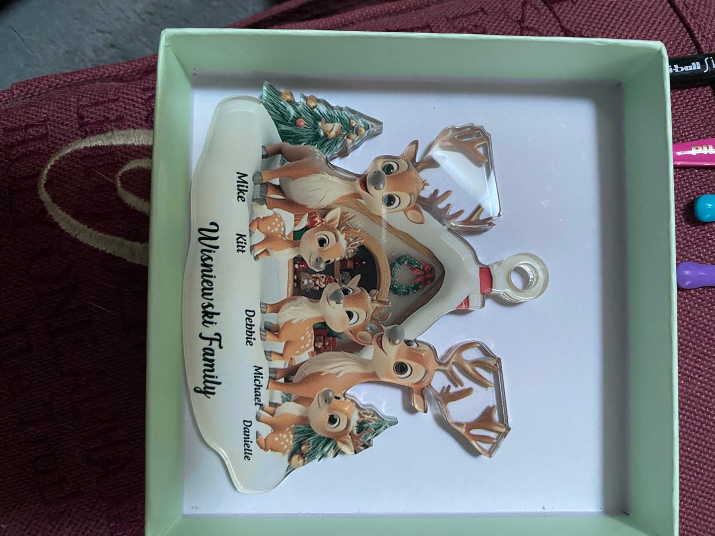 Customer photo review of Personalized Reindeer Family Ornament-2024 New Release