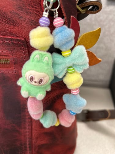 Customer photo review of Labubu Beaded Charm Keychain