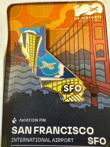 Customer photo review of Airport Enamel Pin | SFO - California
