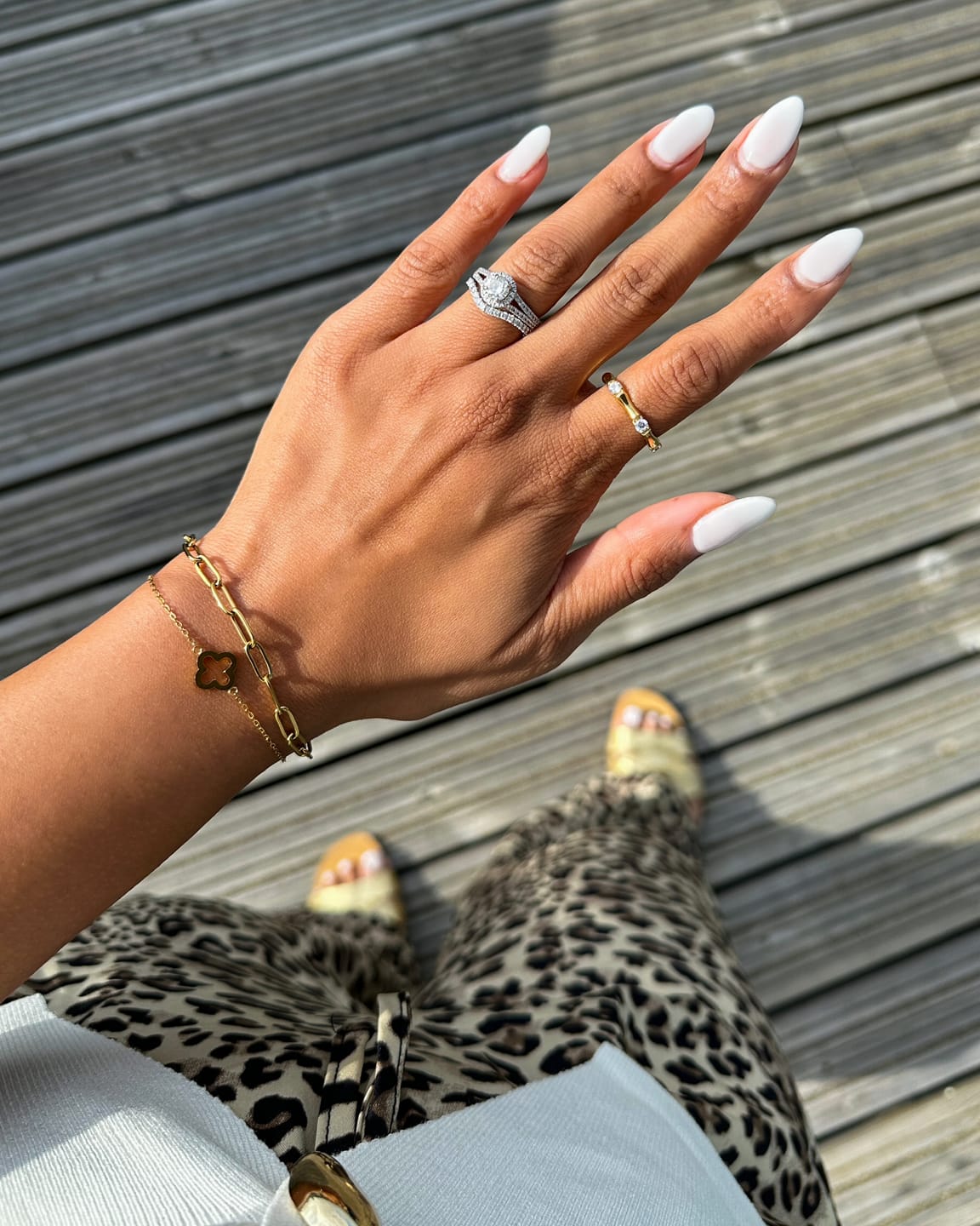 Customer photo review of Bamboo Ring With Stones