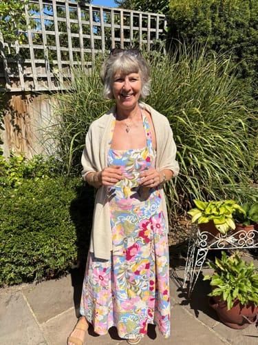 Customer photo review of Brand New Sand Beige Recycled Cashmere Wrap