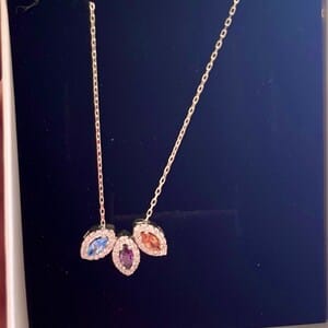 Customer photo review of Marquise Shaped Birthstone Necklace