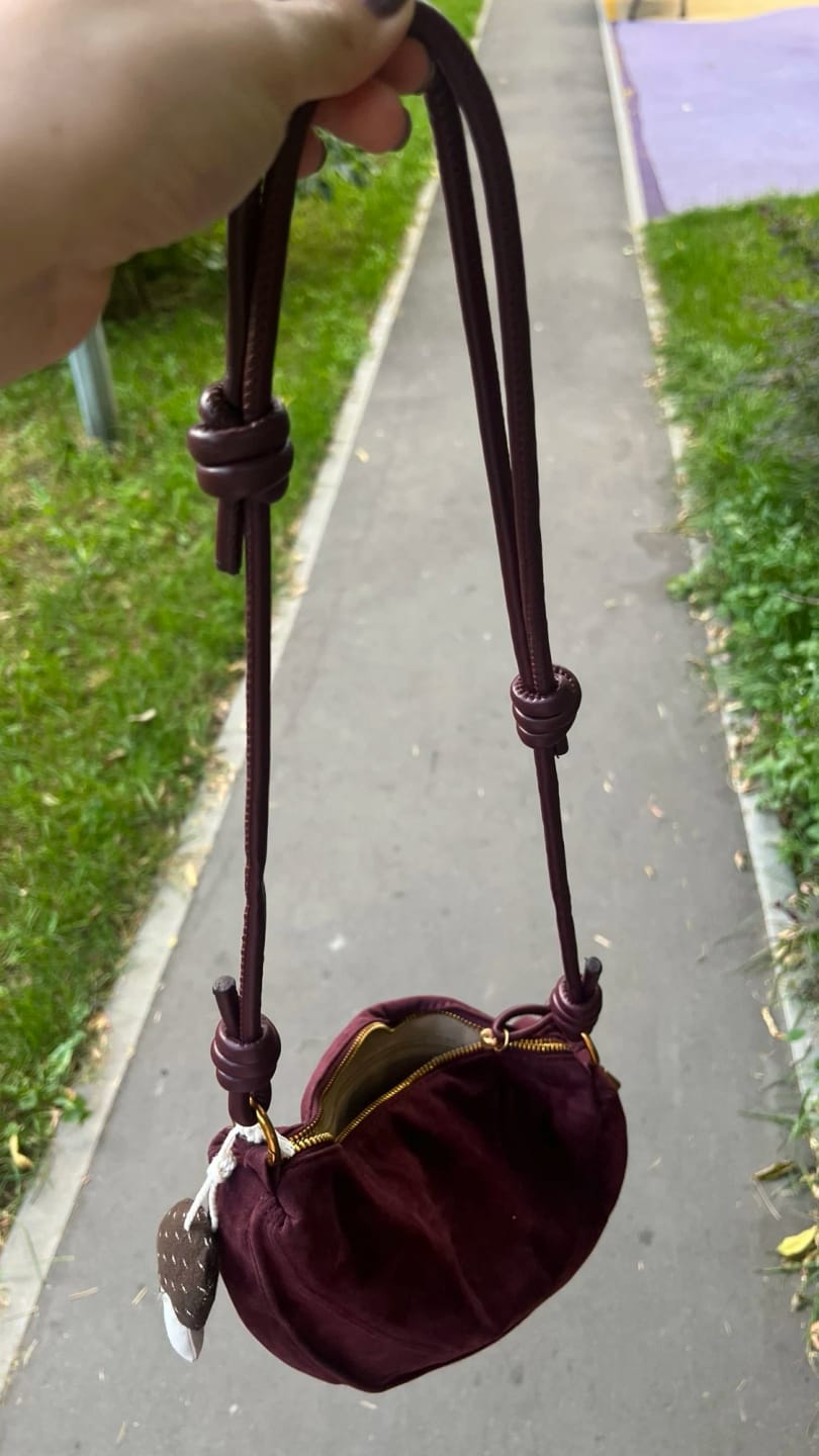 Customer photo review of Mary - Stylish Vegan Suede Shoulder Bag for Women, Trendy Crossbody Dumpling Design