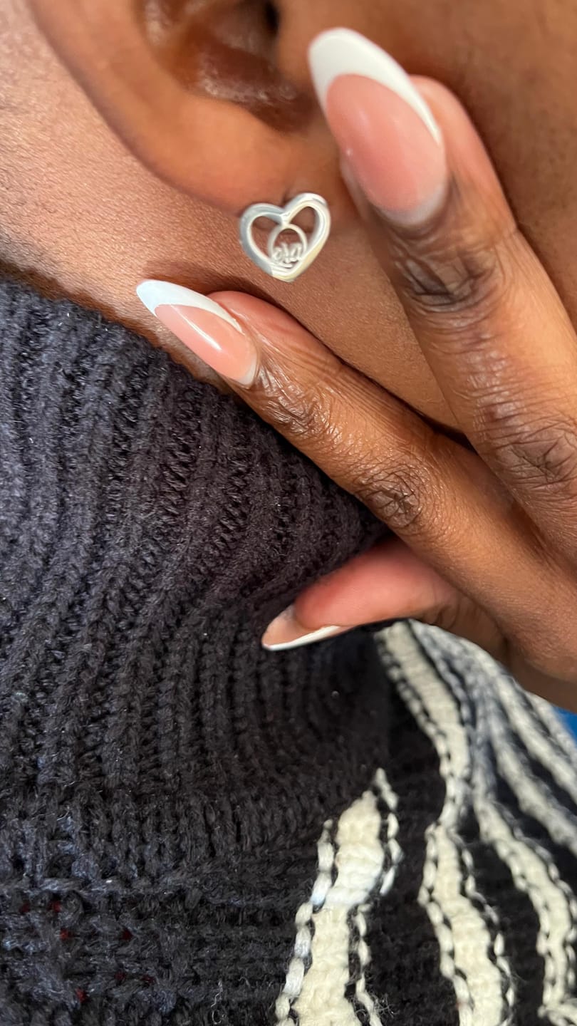 Customer photo review of Silver Thando Studs