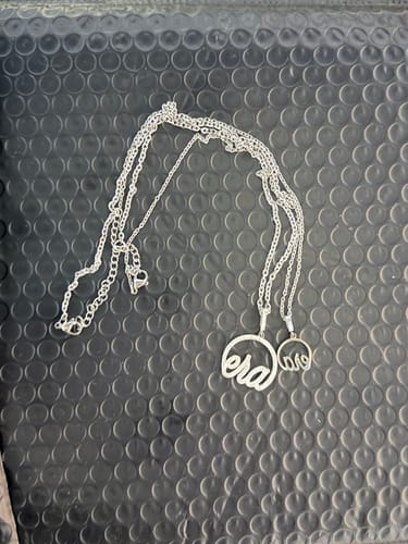 Customer photo review of Silver Precious Logo Necklace