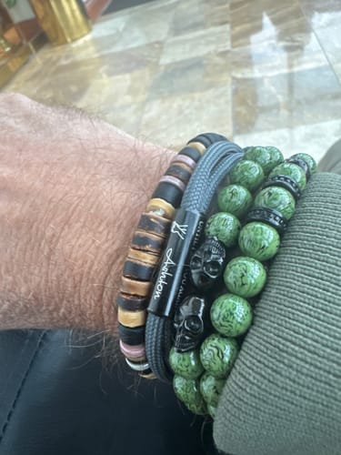 Customer photo review of Custom In Loving Memory Bracelet "I Will Carry You With Me" Personalized Engraved Memorial Bracelet