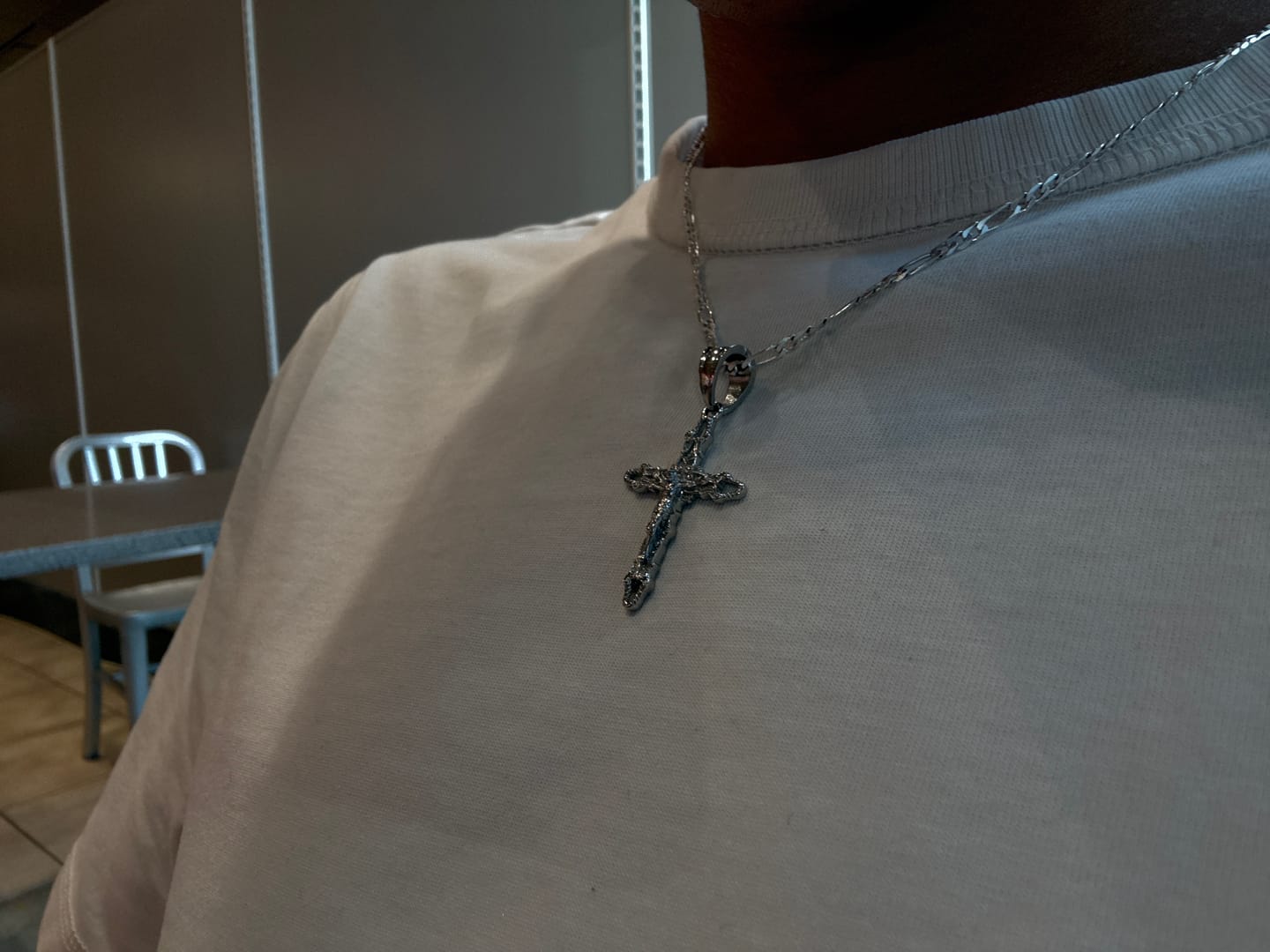 Customer photo review of 3MM STERLING SILVER FIGARO CHAIN