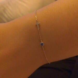 Customer photo review of Personalized Baguette Birthstone Bracelet