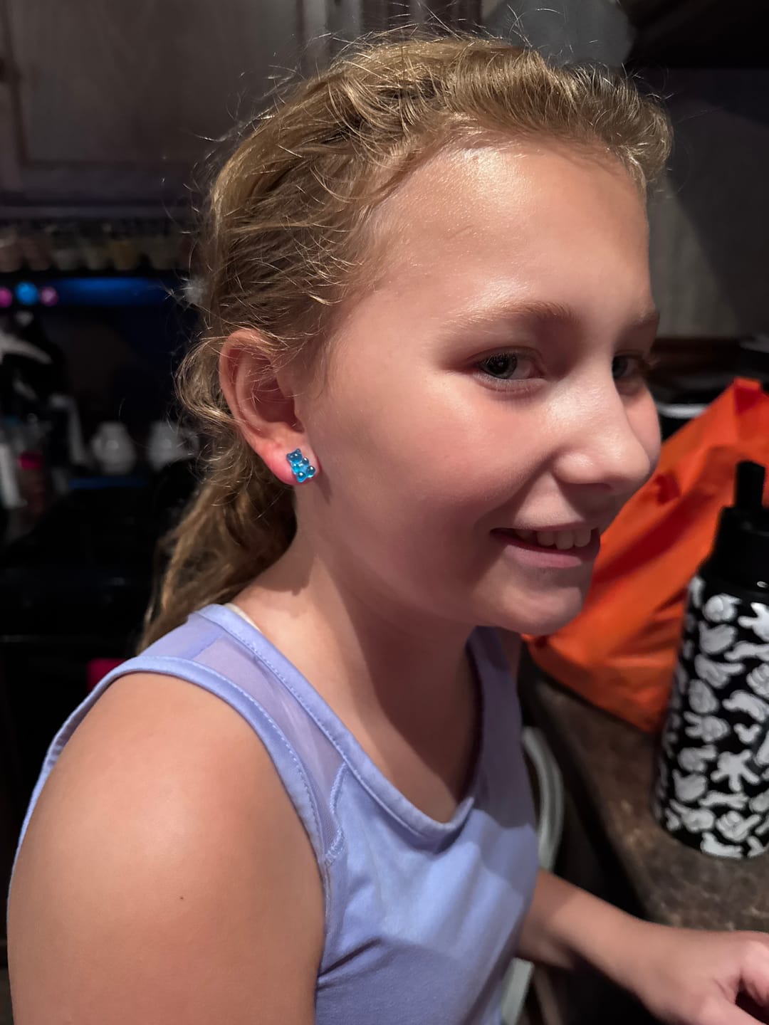 Customer photo review of Gummy Bear Studs Hypoallergenic Earrings for Sensitive Ears Made with Plastic Posts