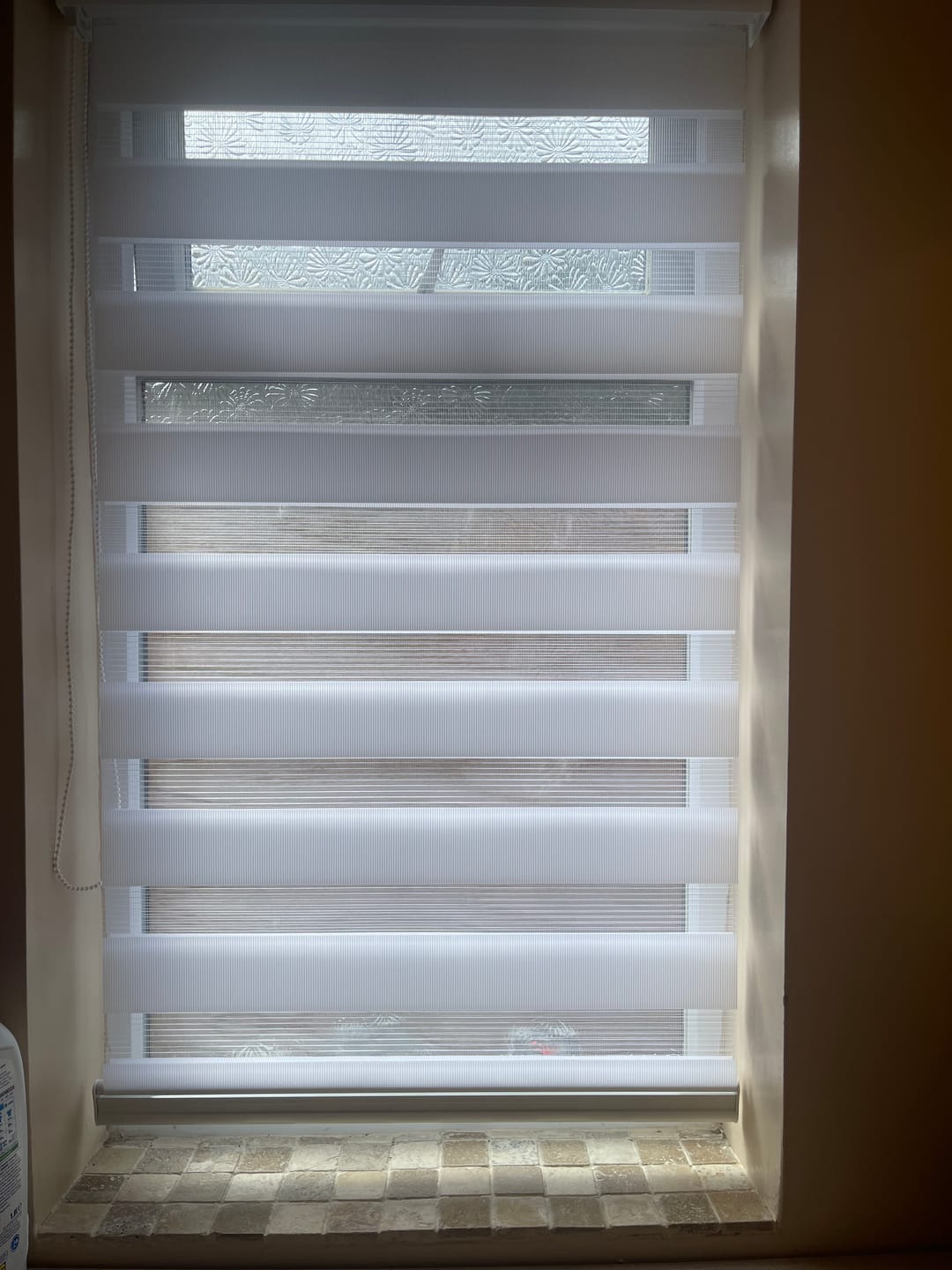 Customer photo review of Bliss Porcelain White Day & Night Blinds