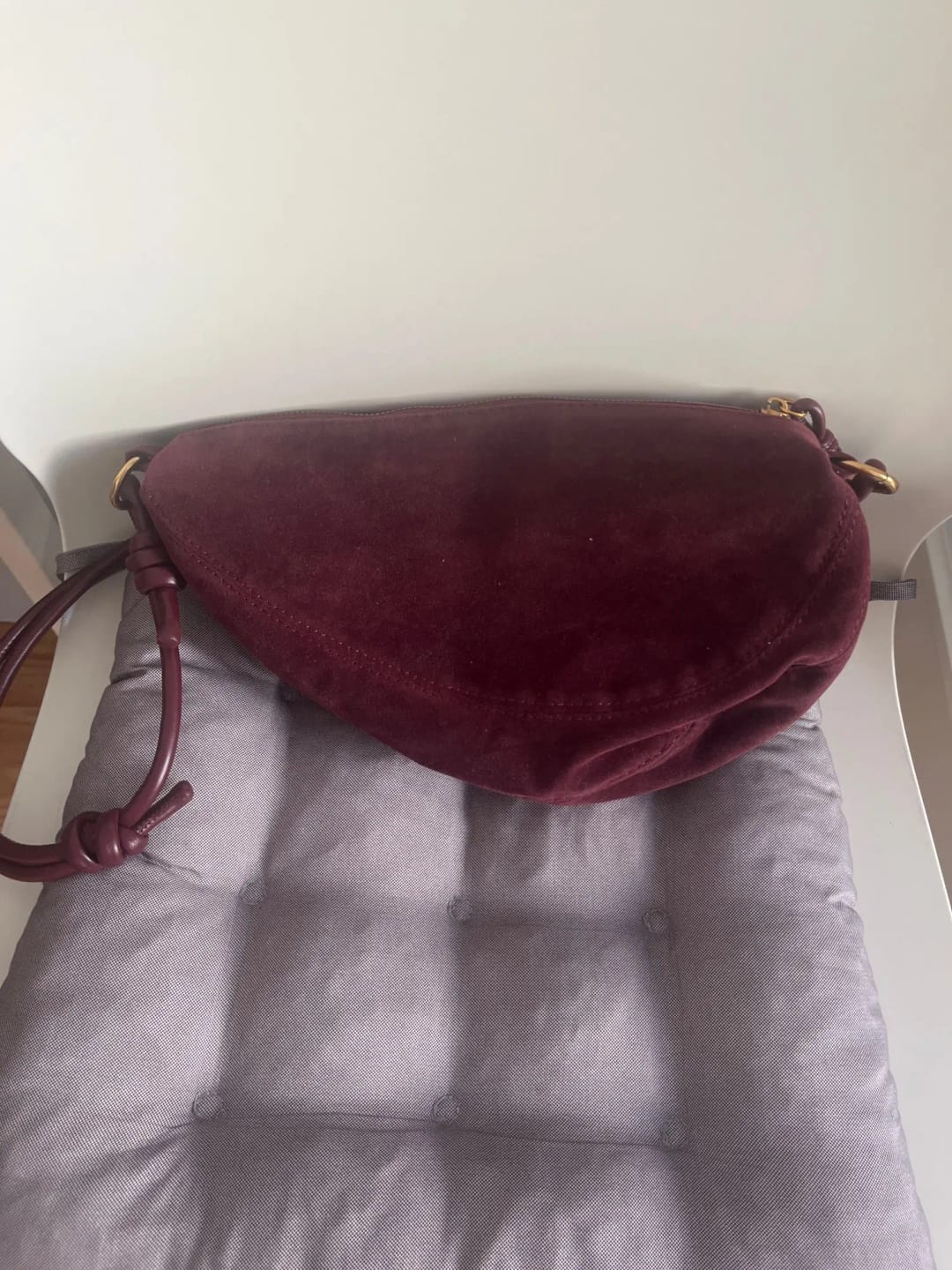 Customer photo review of Mary - Stylish Vegan Suede Shoulder Bag for Women, Trendy Crossbody Dumpling Design