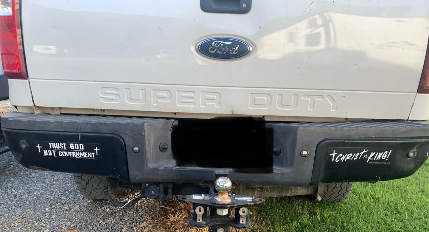 Customer photo review of Trust God Bumper Sticker