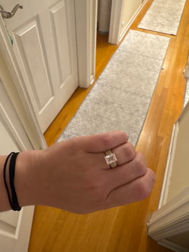 Customer photo review of Silicone Ring – 10×8 mm Emerald Cut CZ | Patent-Pending Design - GlowStone Collection