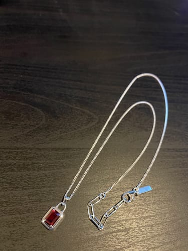 Customer photo review of Solitaire Necklace - Silver Ruby