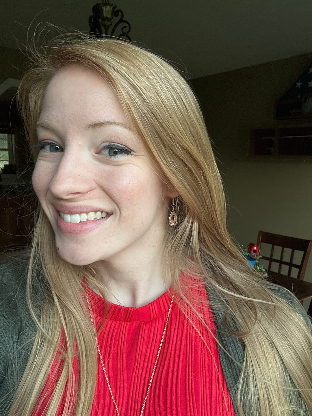 Customer photo review of Tiny Teardrop Dangles Hypoallergenic Earrings for Sensitive Ears Made with Plastic Posts