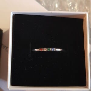Customer photo review of Personalized Baguette Birthstone Bracelet