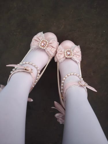 Customer photo review of Bowknot low-mid heel pearl Mary Jane