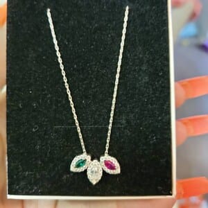 Customer photo review of Custom Spaced Multi Birthstone Bracelet