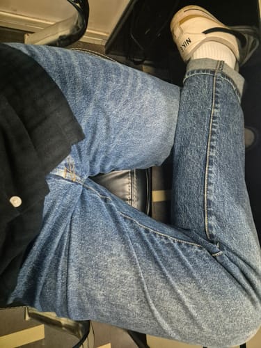 Customer photo review of Arthur Slim in Mid Blue