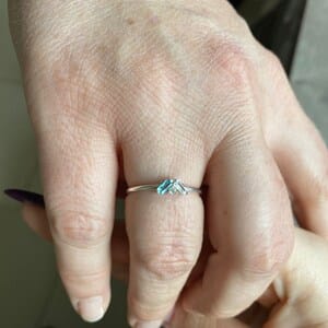 Customer photo review of Family Birthstone Bar Necklace, Baguette Stones for Mom