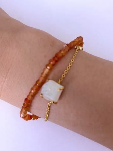 Customer photo review of Moonstone "NEW LIFE" 18K intention bracelet
