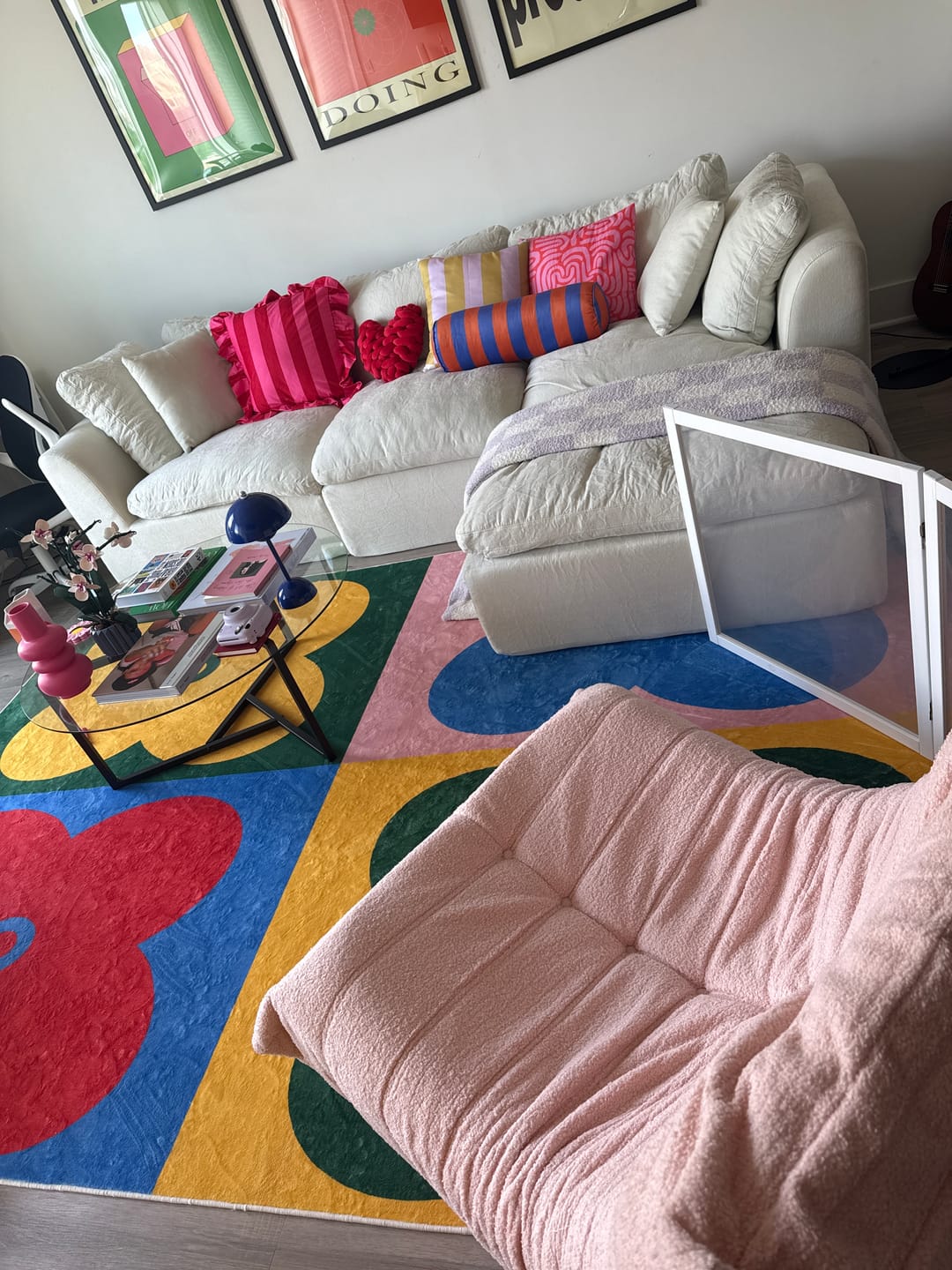 Customer photo review of Multicolor Four Leaf Clover Rug
