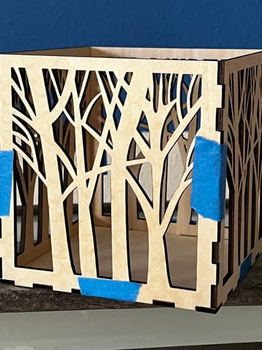 Customer photo review of Tree candle holder lamp laser cut svg file