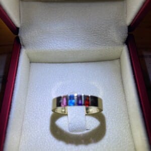 Customer photo review of Personalized Baguette Birthstone Bracelet