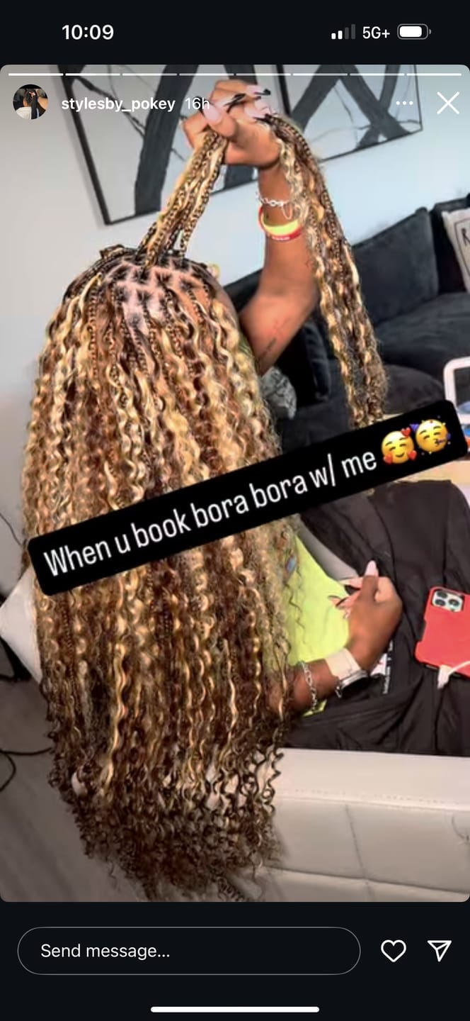 Customer photo review of #30 Light Brown Deep Wave Bulk Hair Extensions for Braiding