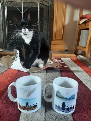 Customer photo review of Woman & Cats Mug - Life is better with a Cat -Personalised Mug