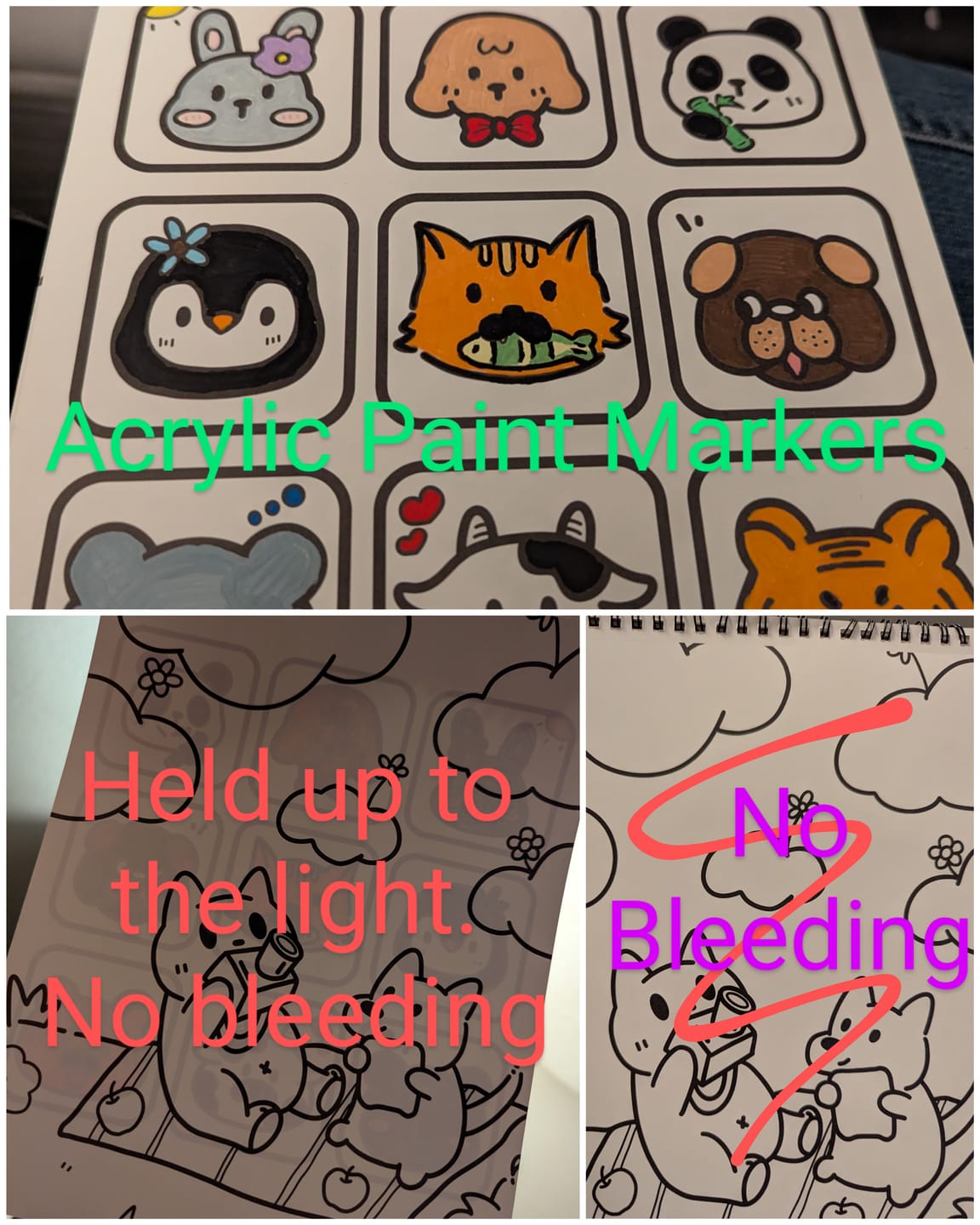 Customer photo review of Ohuhu Double-Sided Bleedproof Coloring Book