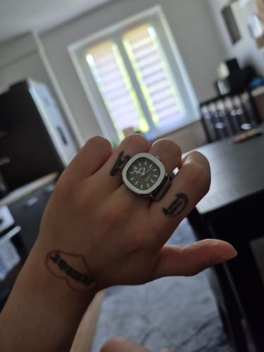 Customer photo review of NAUTILUS RING | SILVER GREEN