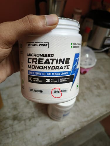 Customer photo review of Wellcore - Micronised Creatine Monohydrate (250g, 83 Servings)