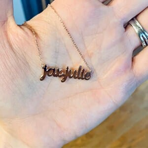 Customer photo review of Sideways Cross Necklace For Women