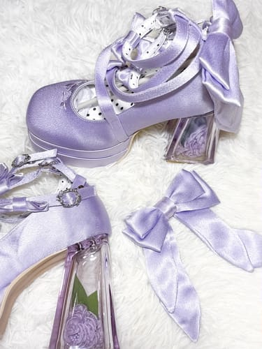 Customer photo review of Elegant flower crystal heel high heels