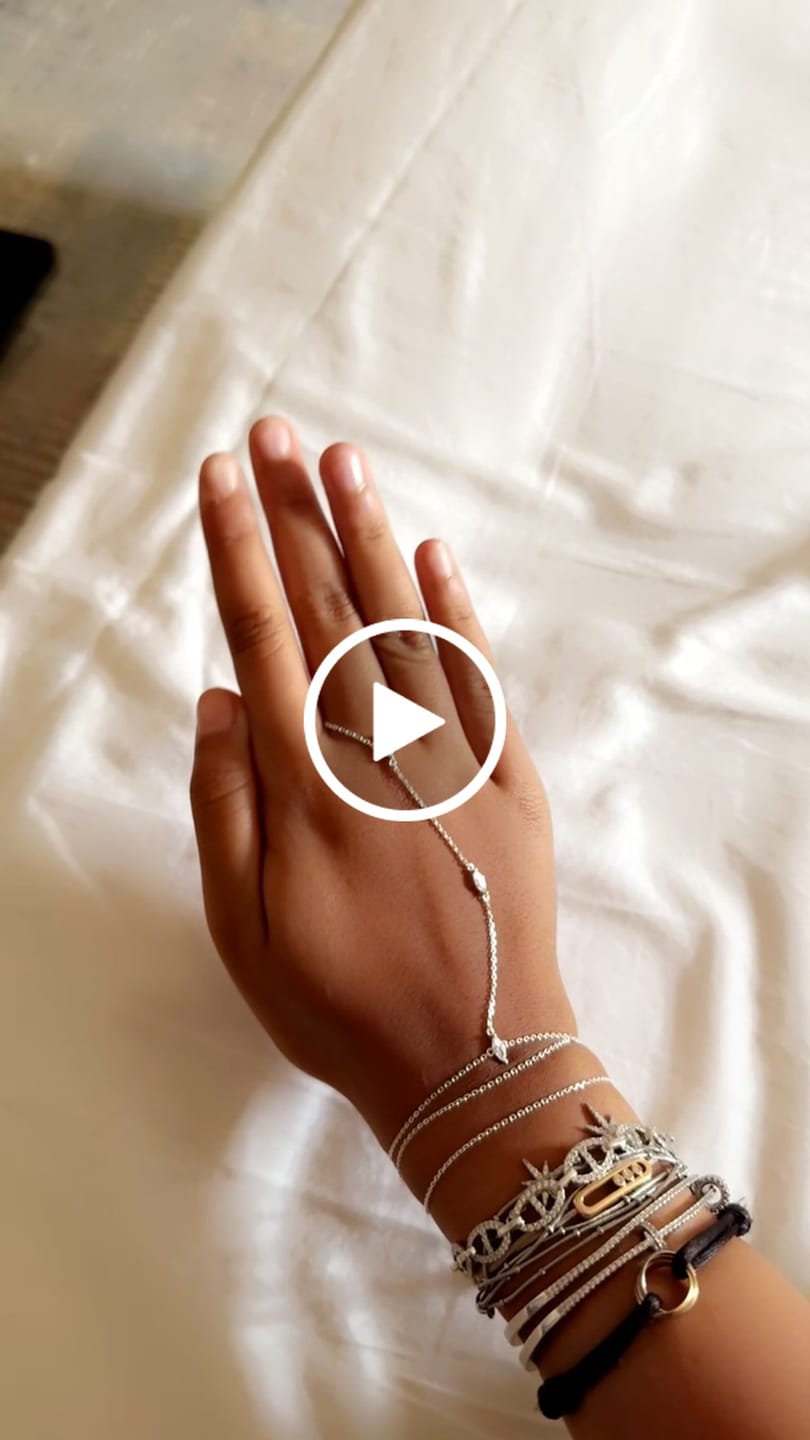 Customer video review of Amber Silver Hand Chain