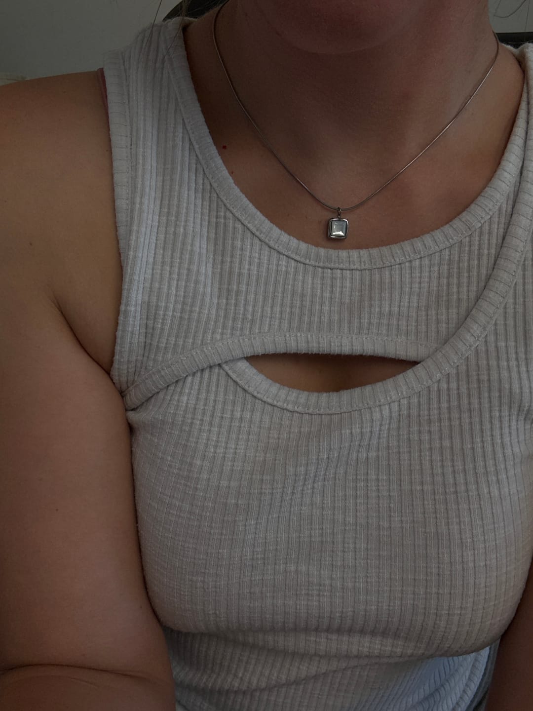 Customer photo review of Eva Freshwater Pearl Silver Necklace
