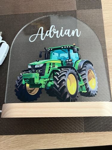 Customer photo review of Traktor Nachtlicht mit eigenem Namen