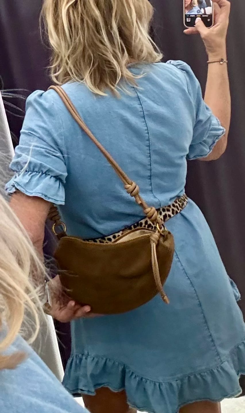 Customer photo review of Mary - Stylish Vegan Suede Shoulder Bag for Women, Trendy Crossbody Dumpling Design