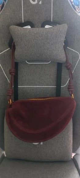 Customer photo review of Mary - Stylish Vegan Suede Shoulder Bag for Women, Trendy Crossbody Dumpling Design