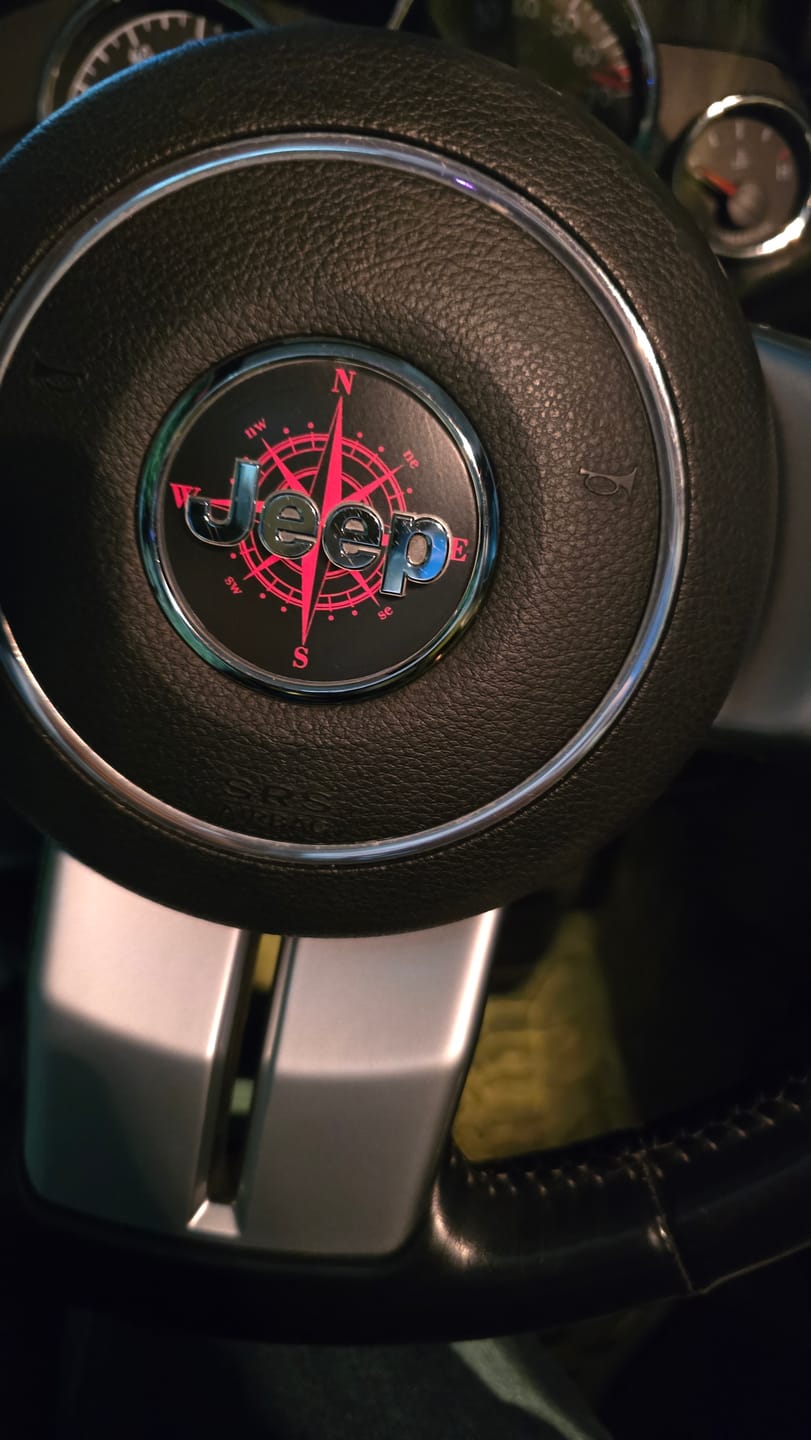 Customer photo review of Compass Steering Wheel Decal for Jeep