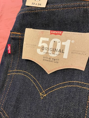 Customer photo review of Levis 501® Original Shrink-to-Fit Men's Jeans Indigo Blue